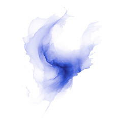 Indigo watercolor splash on transparent background