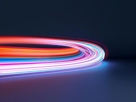 Dynamic light trails in motion, abstract shapes, energy