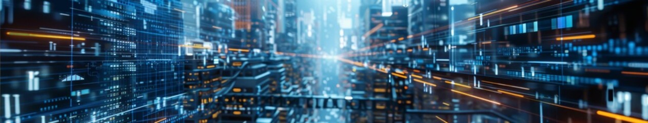 The Intelligent Manufacturing Grid: A Futuristic Web of Data Nodes and Automated Machinery Interconnected for Seamless Production.