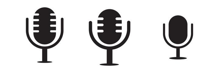 Microphone Icons set. variant microphone icon. Karaoke mic. Podcast microphone. web and mobile icons. vector illustration.