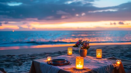 Beautiful setting for a romantic dinner at the beach for a proposal or an anniversary dinner