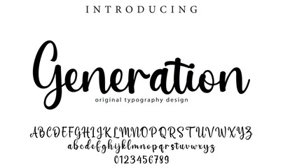 Generation Font Stylish brush painted an uppercase vector letters, alphabet, typeface