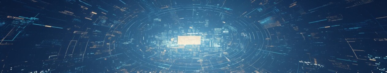 Obraz premium Neural Nexus: Abstract Representation of a Major City's Core as a High-Resolution, Intricate Neural Network of Data Flow and Connectivity