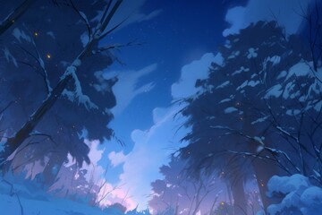 Obraz premium Ethereal Winter Abstracts: A Nighttime Aquatic Journey Through Nature's Icy Canvas