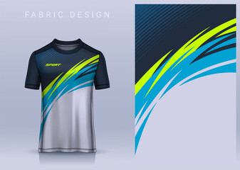 Fabric textile design for Sport t-shirt, Soccer jersey mockup for football club. uniform front view.	
