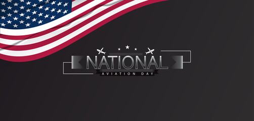 American flag-themed logo for National Aviation Day