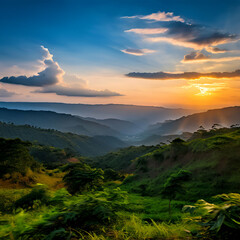 Obraz premium sunset in the mountains