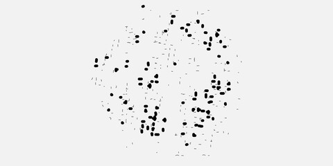 Black vector pattern with ball dots. Geometric example of repeating circles on a white background in halftone style.