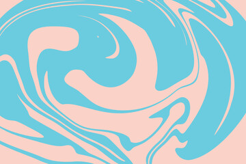 Abstract background with blue and light pink waves, retro style. Colorful fluid wavy background in blue and light pink color. Distorted liquid texture in retro psychedelic style.