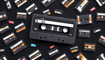 Obraz premium Clear Plain Shiny Soft Vintage Bokeh Cloudy Wave Like Geometric Black Background or Texture