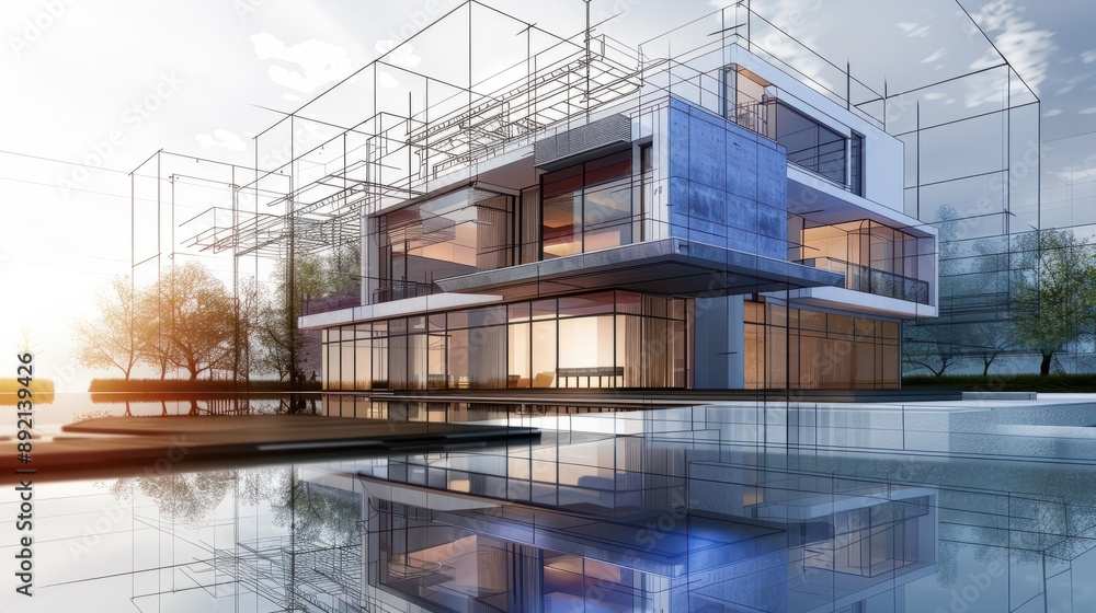 Poster transforming imagination into reality: architects and engineers bring architectural designs to life 