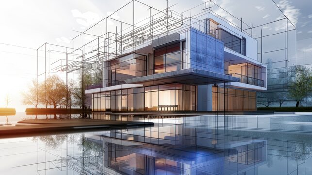 Transforming Imagination into Reality: Architects and Engineers Bring Architectural Designs to Life with 2D and 3D Construction Models. generated by AI