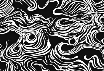 Fototapeta premium Seamless abstract chaotic ink pen scribble background texture, hand-drawn fun playful trendy childish squiggly doodle drawing.
