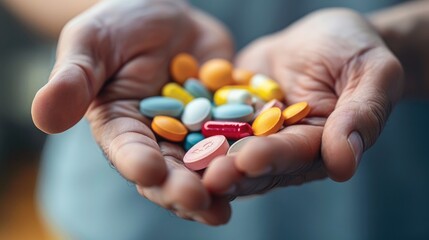 Assorted colorful pills and tablets.