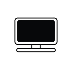 simple black computer monitor icon