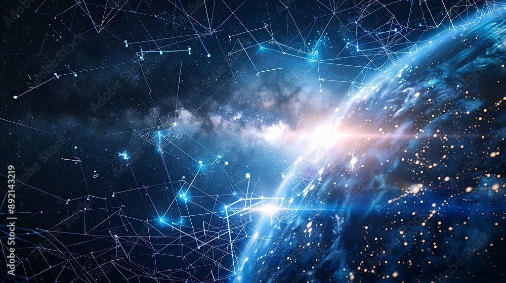 Poster global network connections for point data analysis technology concept global business world map digi