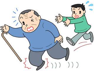 病気・疾患のイラスト - 歩行障害・脚力低下・身体機能低下・加齢変化