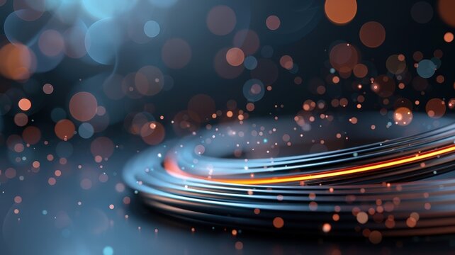 A vibrant and energetic techno abstract background with overlapping layers and glowing circle lines.