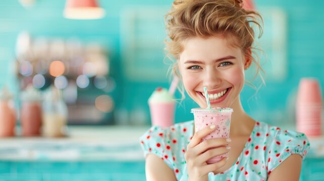 A vintage-style advertisement for a classic smoothie shop.