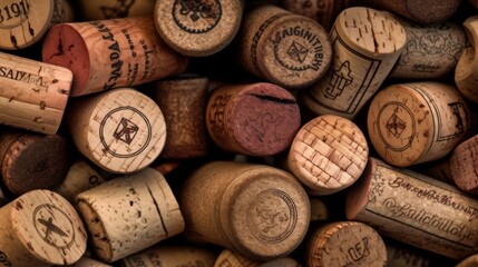 Wine Bottle Corks Close-up.