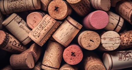 Wine Bottle Corks Close-up.