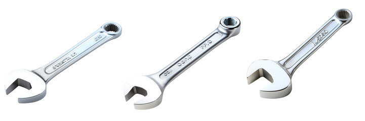 A set of 3 Adjustable Wrenches on a transparent background, Architecture, Design, repair, room, Exterior, Interior, Details, Decorative elements, house, png file, cut off bg, alpha channel