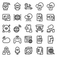 Internet of Things icon set in line style