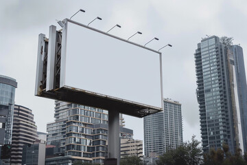 Obraz premium billboard mockup with city background, advertising