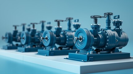 Row of Industrial Pumps