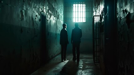 Two Figures in a Prison Cell - Powered by Adobe