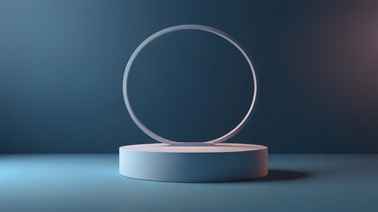 8K Product Showcase for demo display. 3d rendering. Round Podium Style. Pastel Color.