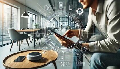 Fototapeta premium Modern Technology in Contemporary Office Setting