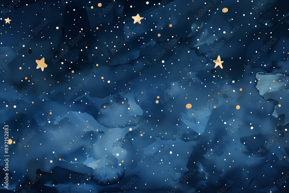 Wall mural 星空の水彩イラスト2 夜空