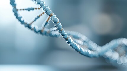 A close-up of a DNA strand, a blueprint for life and data storage.