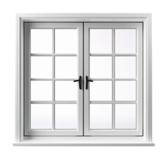Obraz premium Isolated Casement Window in Stark White with Multiple Panes.