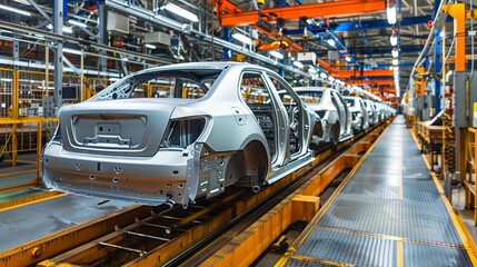 Fototapeta premium Automobile Production Line in Car Factory