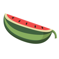 Fresh cut watermelon clip art image, slice of red watermelon vector illustration isolated on white background