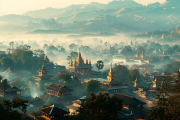 Fototapeta premium Taunggyi city in Myanmar