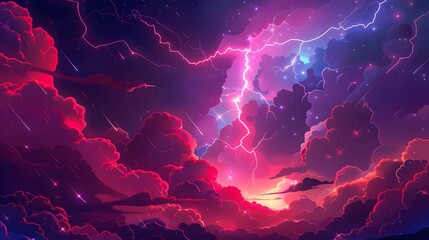 Vector lightning, lightning png, thunderstorm, lighting. Natural phenomenon. 