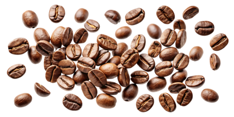 Coffee beans on a transparent background, png