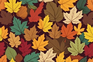 autumn leaves seamless pattern