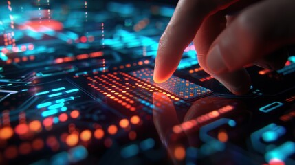 Naklejka premium Digital Interface Interaction