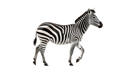 Walking zebra isolated studio shot
