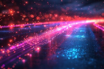 Obraz premium Abstract Neon Lights and Sparkles