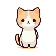 cute cat sticker vector illustration
