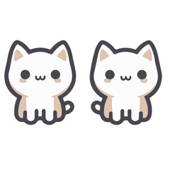 cute cat sticker vector illustration