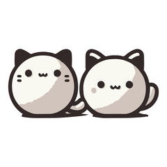 cute cat sticker vector illustration