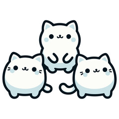 cute cat sticker vector illustration