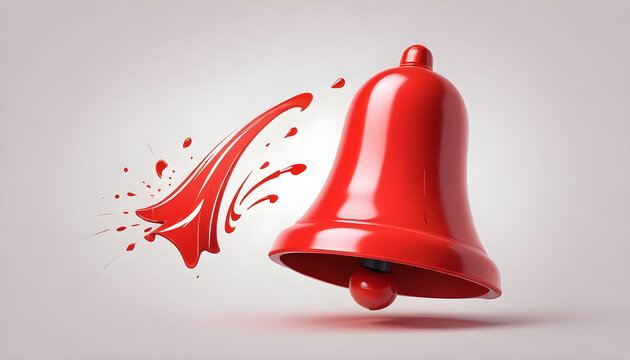 red 3D bell with a flashing danger alert 4