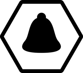 bellhexagon icon inverse